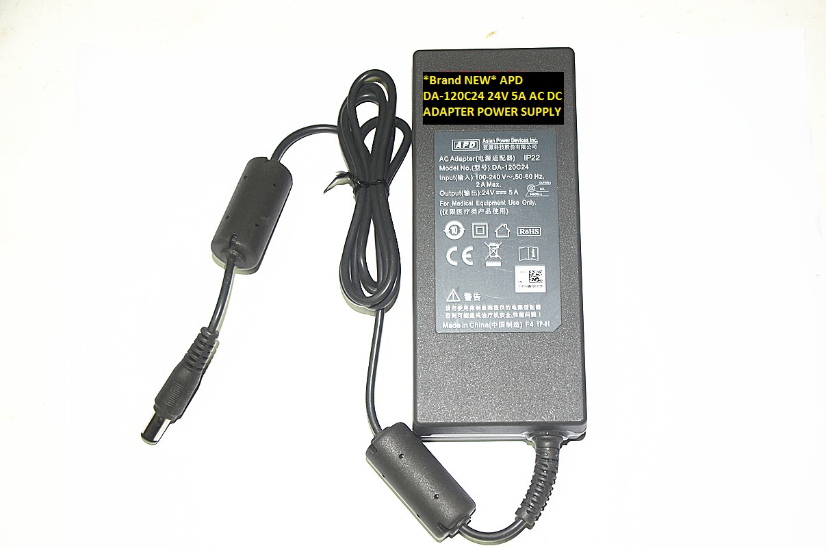 *Brand NEW* APD DA-120C24 24V 5A AC DC ADAPTER POWER SUPPLY